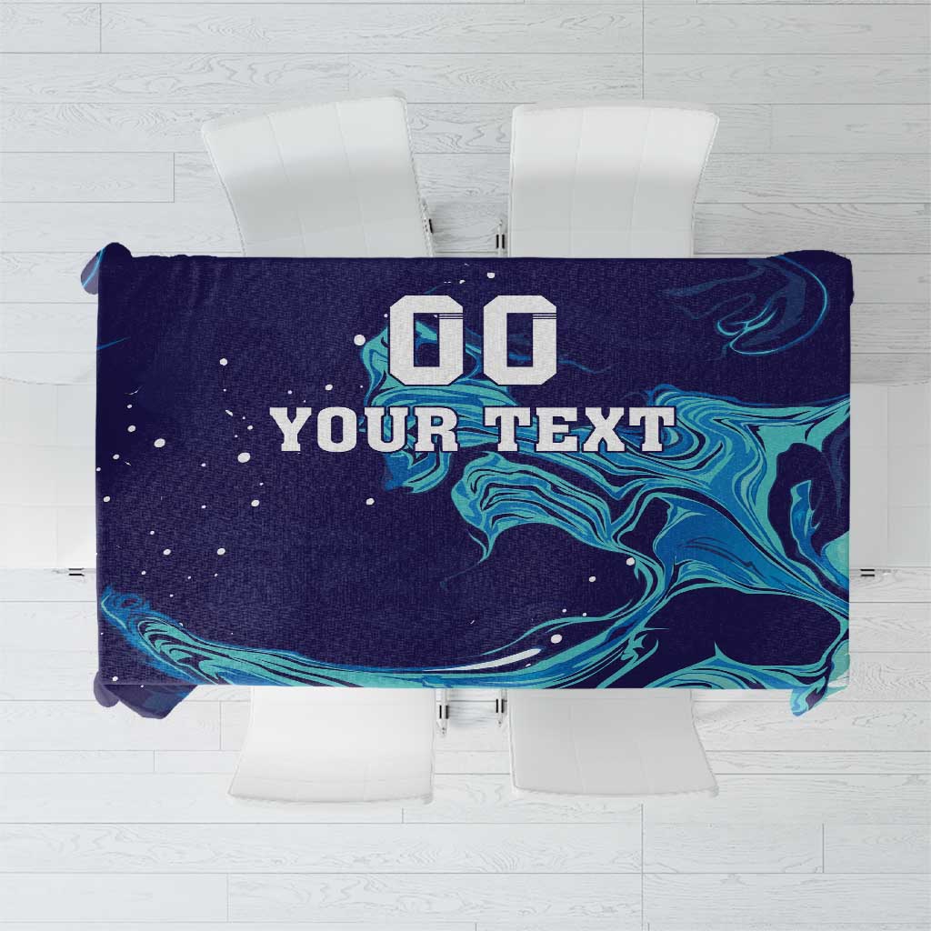 Custom Italy Rugby Tablecloth Gli Azzurri Flame Pattern - Wonder Print Shop