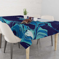 Custom Italy Rugby Tablecloth Gli Azzurri Flame Pattern - Wonder Print Shop