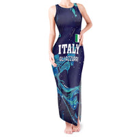 Custom Italy Rugby Tank Maxi Dress Gli Azzurri Flame Pattern - Wonder Print Shop