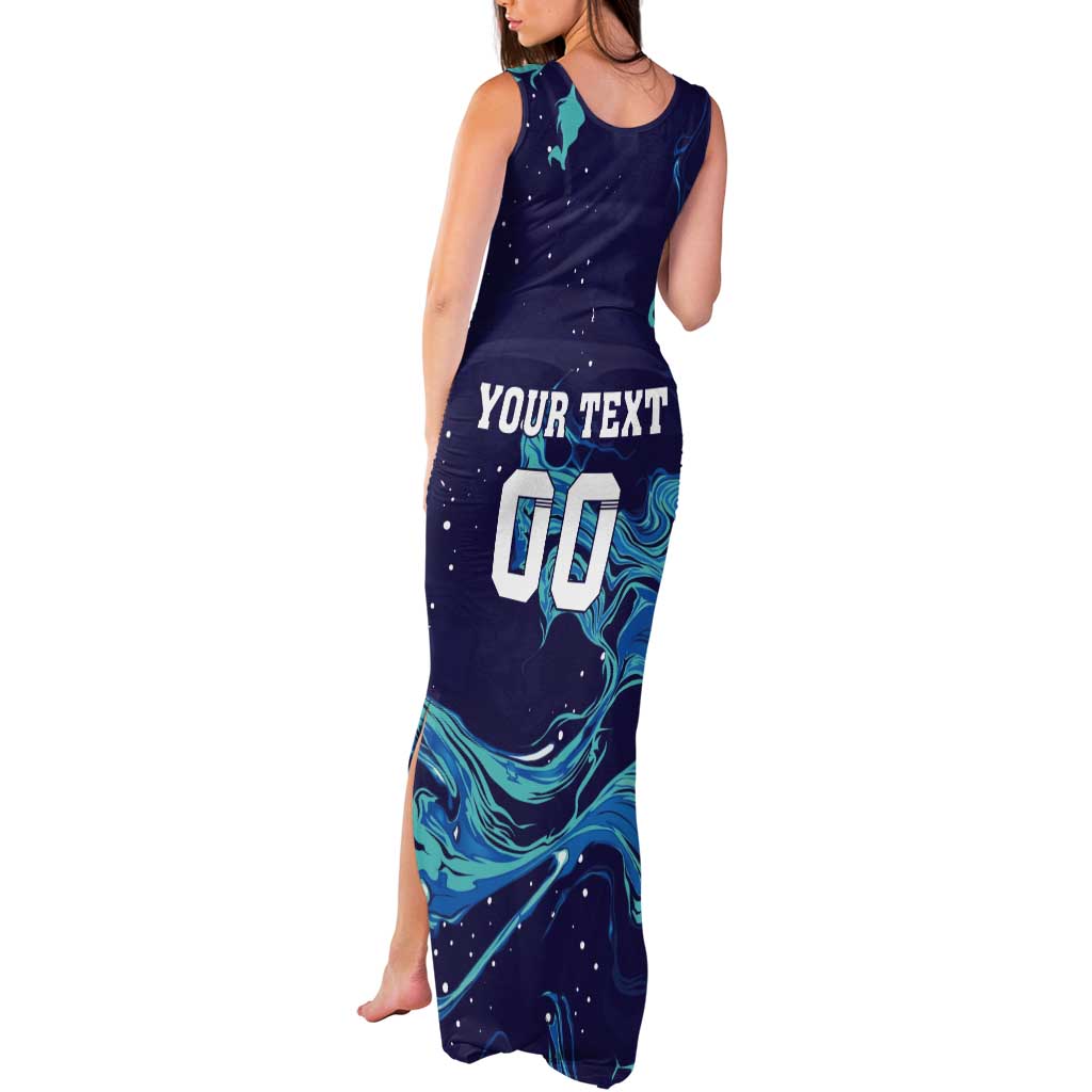 Custom Italy Rugby Tank Maxi Dress Gli Azzurri Flame Pattern - Wonder Print Shop