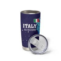 Custom Italy Rugby Tumbler Cup Gli Azzurri Flame Pattern - Wonder Print Shop