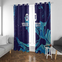Custom Italy Rugby Window Curtain Gli Azzurri Flame Pattern - Wonder Print Shop