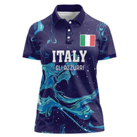 Custom Italy Rugby Women Polo Shirt Gli Azzurri Flame Pattern - Wonder Print Shop
