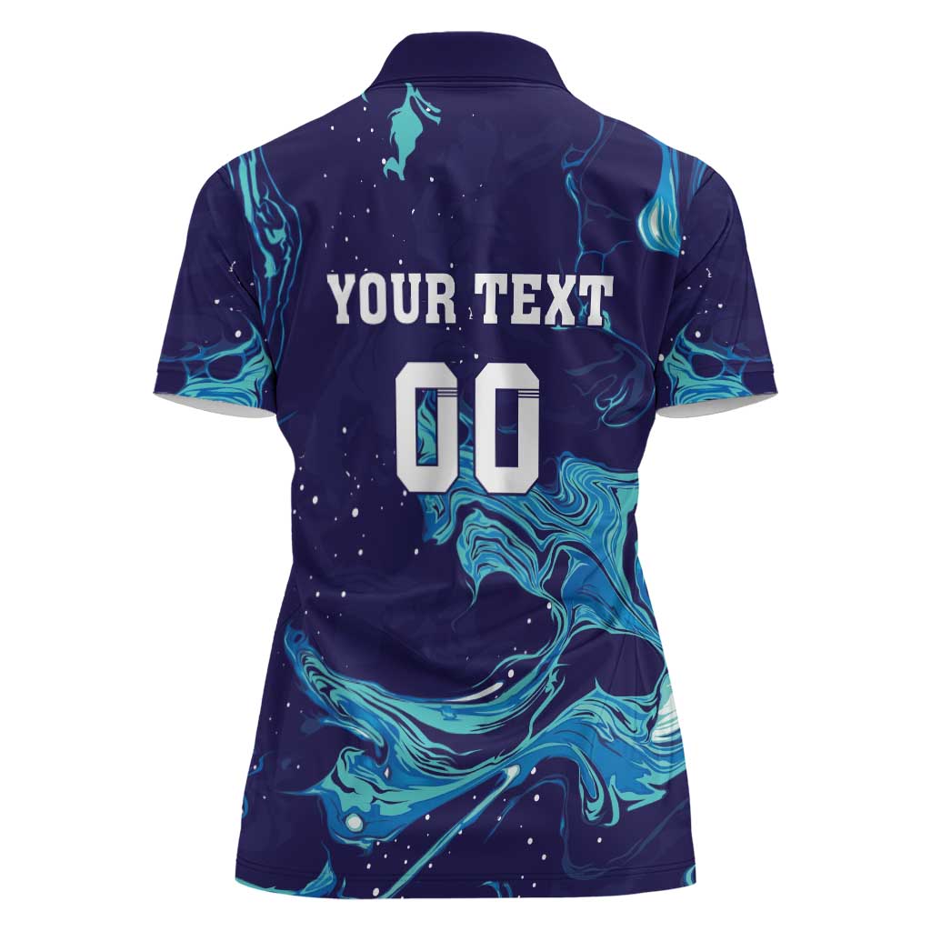 Custom Italy Rugby Women Polo Shirt Gli Azzurri Flame Pattern - Wonder Print Shop