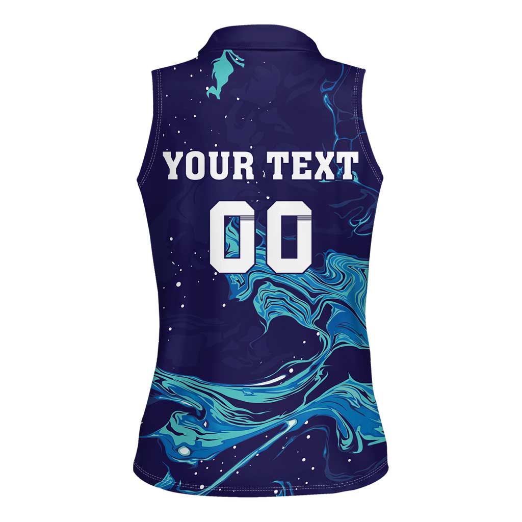 Custom Italy Rugby Women Sleeveless Polo Shirt Gli Azzurri Flame Pattern - Wonder Print Shop