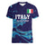 Custom Italy Rugby Women V-Neck T-Shirt Gli Azzurri Flame Pattern - Wonder Print Shop