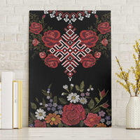 Czech Republic Traditional Costume Canvas Wall Art Embroidery Floral Pattern With Red Rose