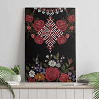 Czech Republic Traditional Costume Canvas Wall Art Embroidery Floral Pattern With Red Rose