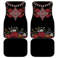 Czech Republic Traditional Costume Car Mats Embroidery Floral Pattern With Red Rose