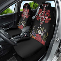 Czech Republic Traditional Costume Car Seat Cover Embroidery Floral Pattern With Red Rose