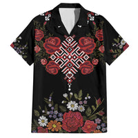 Czech Republic Traditional Costume Family Matching Long Sleeve Bodycon Dress and Hawaiian Shirt Embroidery Floral Pattern With Red Rose