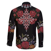 Czech Republic Traditional Costume Family Matching Puletasi and Hawaiian Shirt Embroidery Floral Pattern With Red Rose