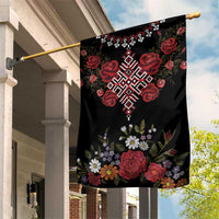 Czech Republic Traditional Costume Garden Flag Embroidery Floral Pattern With Red Rose