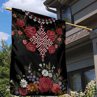 Czech Republic Traditional Costume Garden Flag Embroidery Floral Pattern With Red Rose