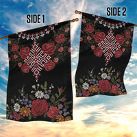 Czech Republic Traditional Costume Garden Flag Embroidery Floral Pattern With Red Rose