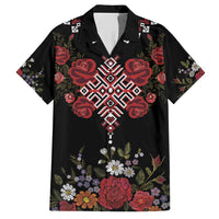 Czech Republic Traditional Costume Hawaiian Shirt Embroidery Floral Pattern With Red Rose