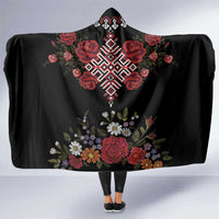 Czech Republic Traditional Costume Hooded Blanket Embroidery Floral Pattern With Red Rose