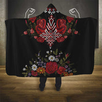 Czech Republic Traditional Costume Hooded Blanket Embroidery Floral Pattern With Red Rose