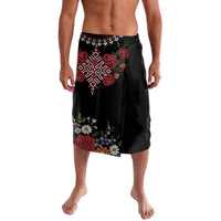 Czech Republic Traditional Costume Lavalava Embroidery Floral Pattern With Red Rose