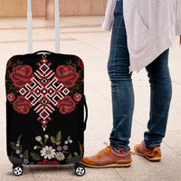 Czech Republic Traditional Costume Luggage Cover Embroidery Floral Pattern With Red Rose