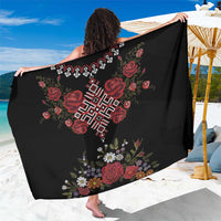 Czech Republic Traditional Costume Sarong Embroidery Floral Pattern With Red Rose
