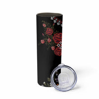 Czech Republic Traditional Costume Skinny Tumbler Embroidery Floral Pattern With Red Rose