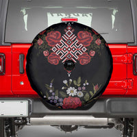 Czech Republic Traditional Costume Spare Tire Cover Embroidery Floral Pattern With Red Rose