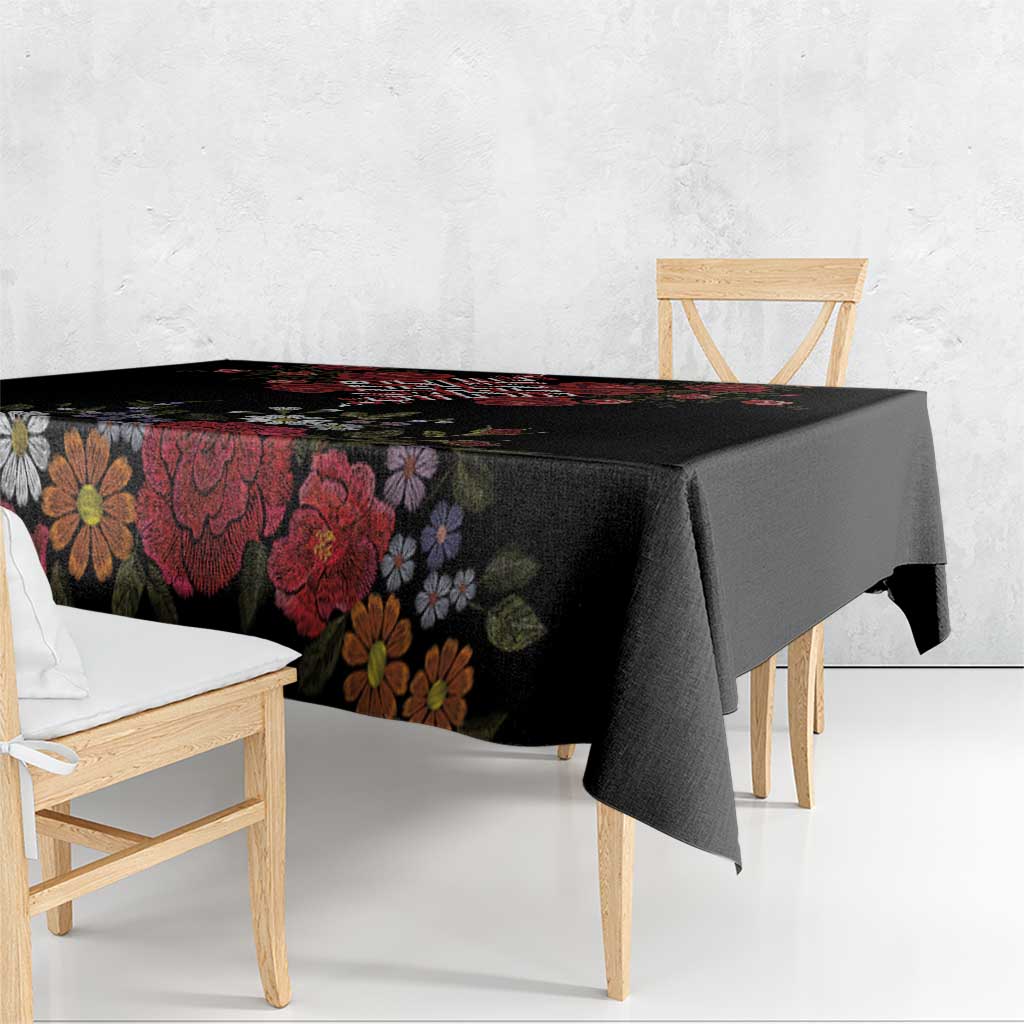 Czech Republic Traditional Costume Tablecloth Embroidery Floral Pattern With Red Rose
