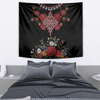 Czech Republic Traditional Costume Tapestry Embroidery Floral Pattern With Red Rose