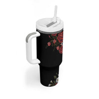 Czech Republic Traditional Costume Tumbler With Handle Embroidery Floral Pattern With Red Rose