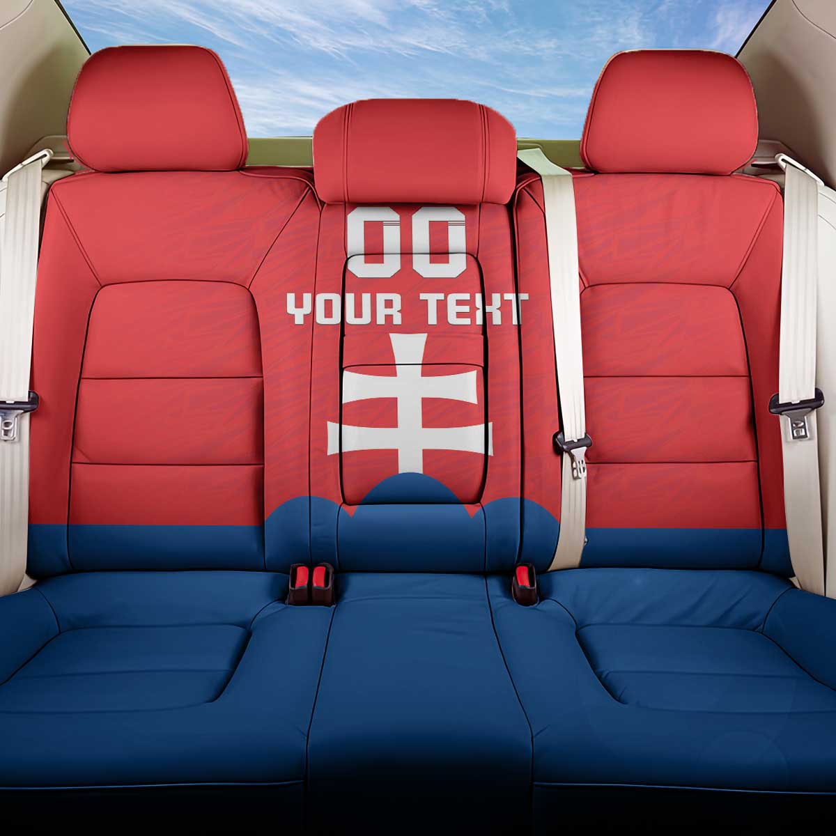 Custom Slovakia Football Back Car Seat Cover Come On Sokoli
