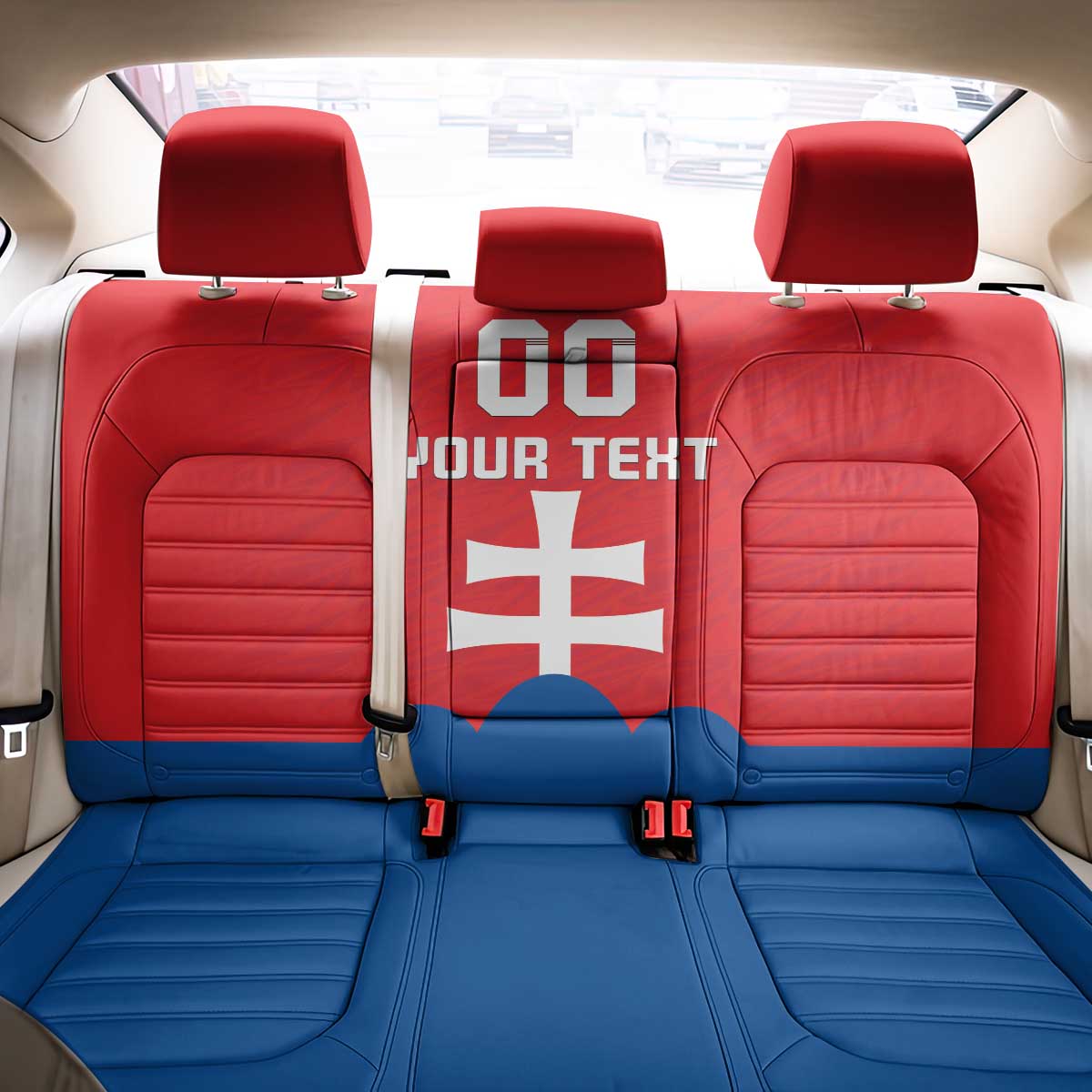Custom Slovakia Football Back Car Seat Cover Come On Sokoli