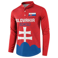 Custom Slovakia Football Button Sweatshirt Come On Sokoli