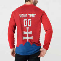 Custom Slovakia Football Button Sweatshirt Come On Sokoli