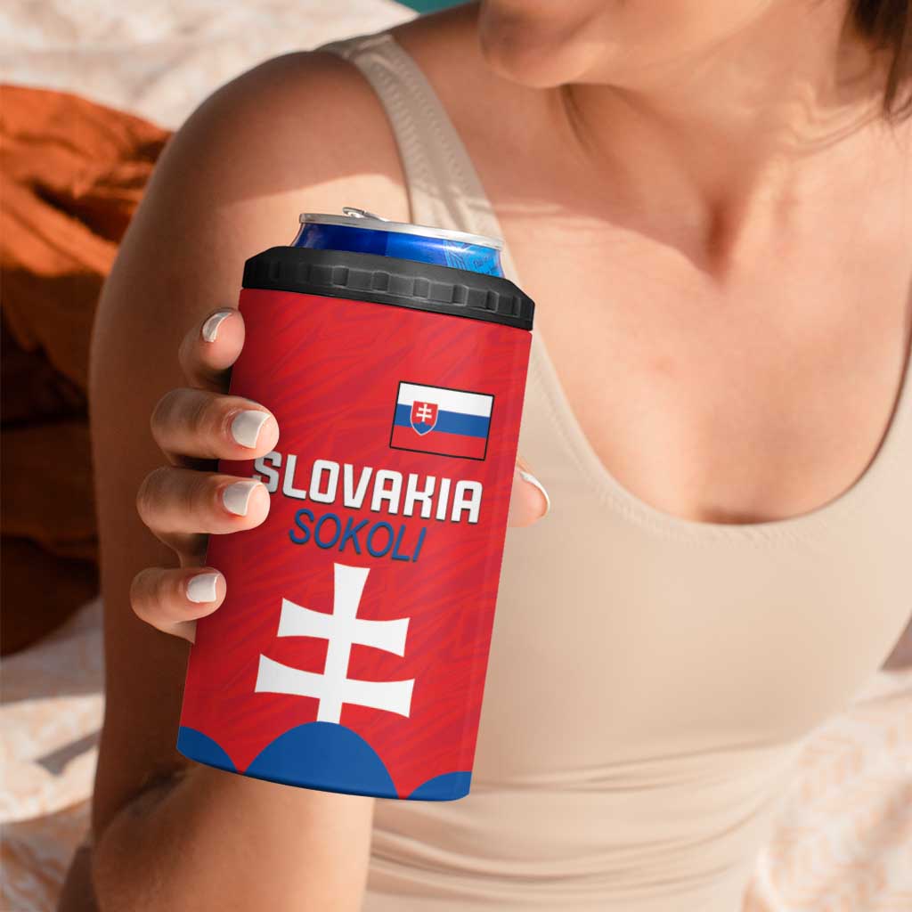 Custom Slovakia Football 4 in 1 Can Cooler Tumbler Come On Sokoli