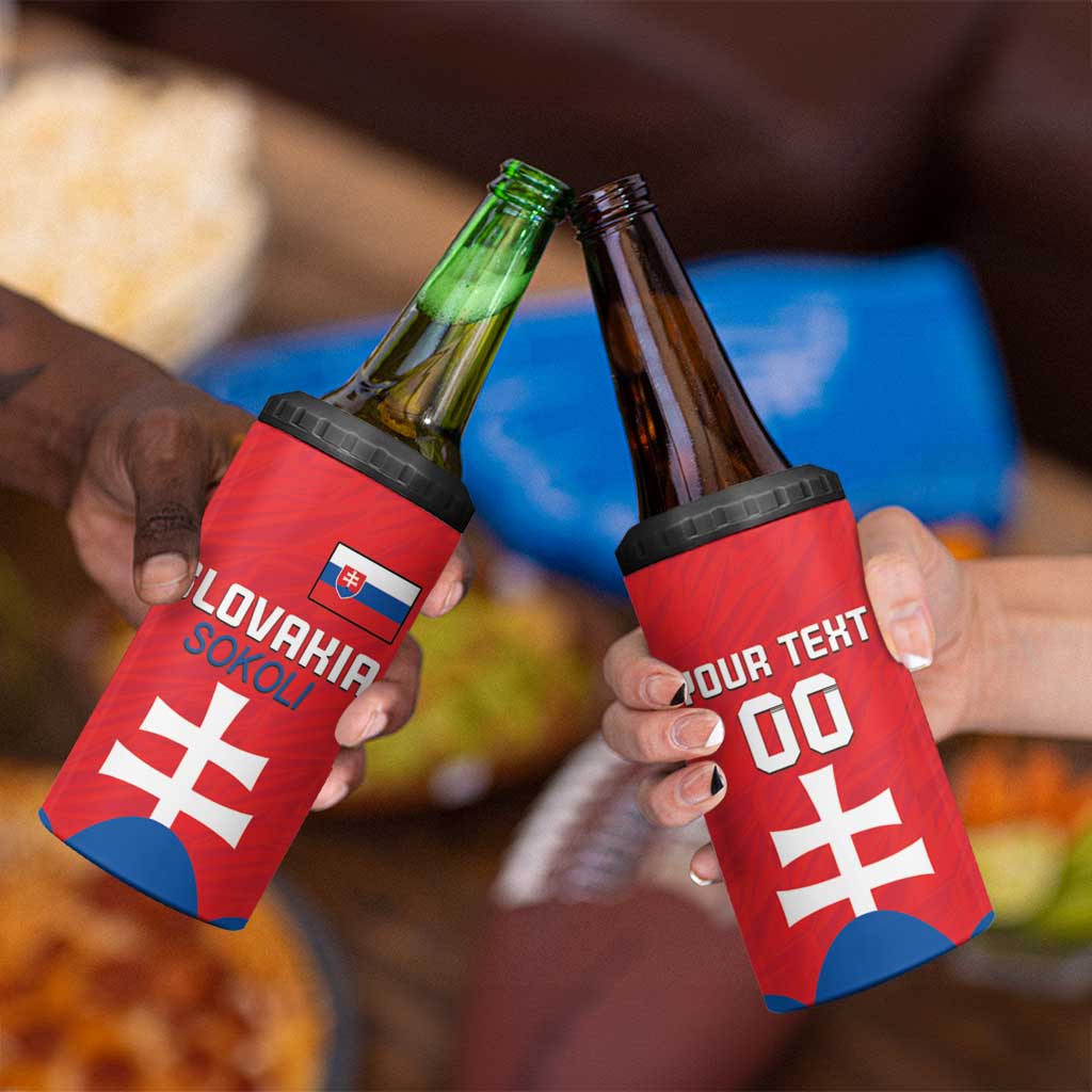 Custom Slovakia Football 4 in 1 Can Cooler Tumbler Come On Sokoli