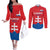 Custom Slovakia Football Couples Matching Off The Shoulder Long Sleeve Dress and Long Sleeve Button Shirt Come On Sokoli