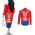 Custom Slovakia Football Couples Matching Off The Shoulder Long Sleeve Dress and Long Sleeve Button Shirt Come On Sokoli