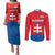 Custom Slovakia Football Couples Matching Puletasi and Long Sleeve Button Shirt Come On Sokoli