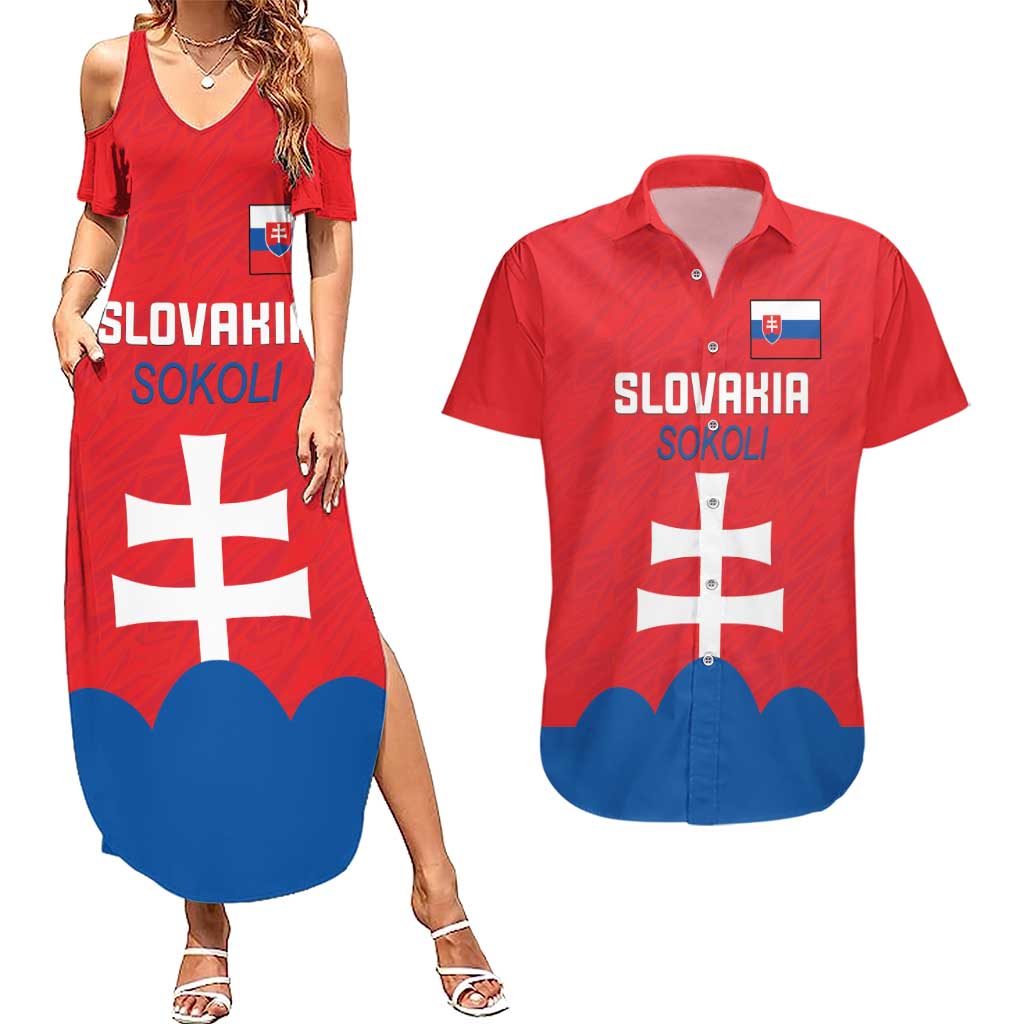Custom Slovakia Football Couples Matching Summer Maxi Dress and Hawaiian Shirt Come On Sokoli