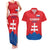Custom Slovakia Football Couples Matching Tank Maxi Dress and Hawaiian Shirt Come On Sokoli