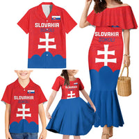 Custom Slovakia Football Family Matching Mermaid Dress and Hawaiian Shirt Come On Sokoli