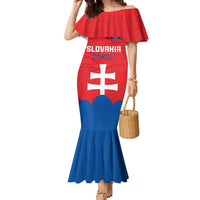 Custom Slovakia Football Family Matching Mermaid Dress and Hawaiian Shirt Come On Sokoli