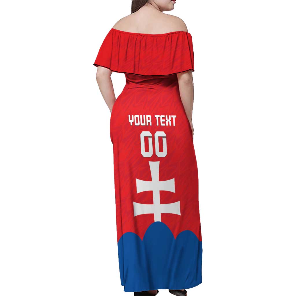 Custom Slovakia Football Family Matching Off Shoulder Maxi Dress and Hawaiian Shirt Come On Sokoli