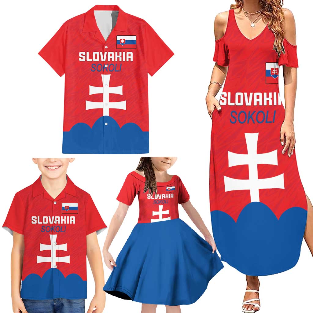 Custom Slovakia Football Family Matching Summer Maxi Dress and Hawaiian Shirt Come On Sokoli