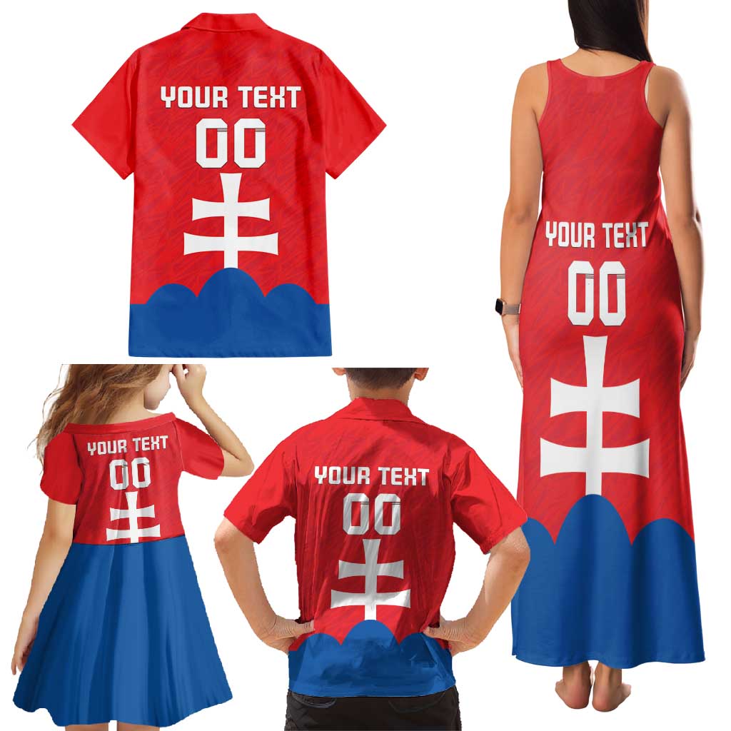 Custom Slovakia Football Family Matching Tank Maxi Dress and Hawaiian Shirt Come On Sokoli