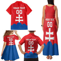 Custom Slovakia Football Family Matching Tank Maxi Dress and Hawaiian Shirt Come On Sokoli