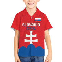 Custom Slovakia Football Kid Hawaiian Shirt Come On Sokoli