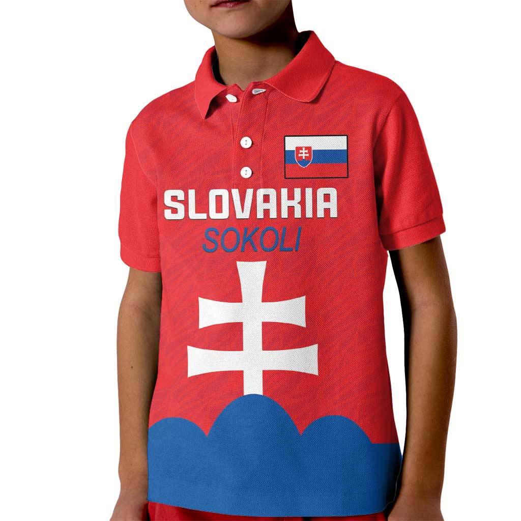 Custom Slovakia Football Kid Polo Shirt Come On Sokoli