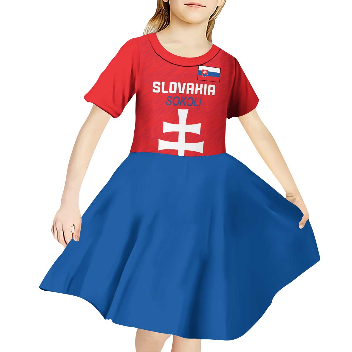 Custom Slovakia Football Kid Short Sleeve Dress Come On Sokoli